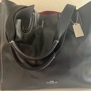 Coach Black Pebbled Leather Tote